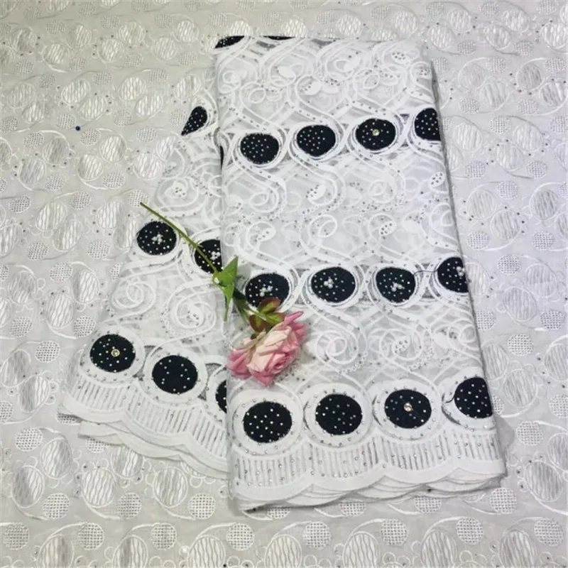 H0003-BK Женская африканская вуаль кружевная Ткань 5 ярдов Тюль нигерийские кружевные ткани с камнями французская чистая кружевная ткань для свадебного платья красного цвета - Цвет: H0003-BK