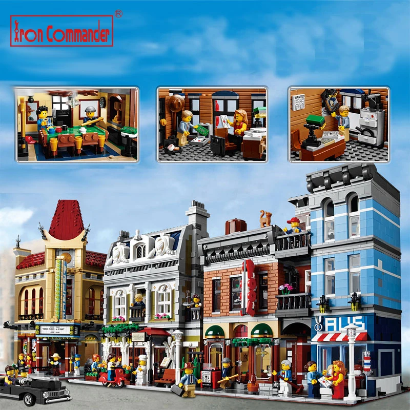

2262Pcs Lepin Clone 10246 MOC 15011 City Street Detective's Office Model Building Blocks set Bricks Toy for children Brinquedos
