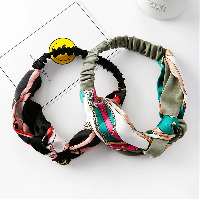 

Retro style 2colors stitching cross knot Chinese bow knot band hair band headband for girl version owomen hair accessories