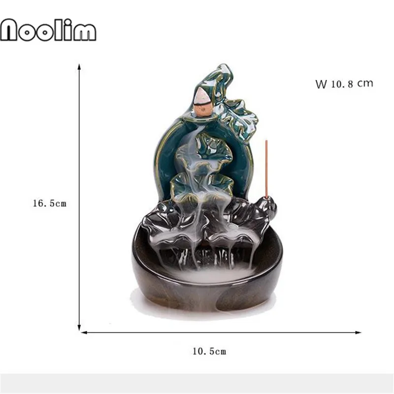 Фиолетовая глина Тыква лотоса водопад ладан горелка палочка держатель курильница аромат дым обратного потока благовония горелка домашний декор