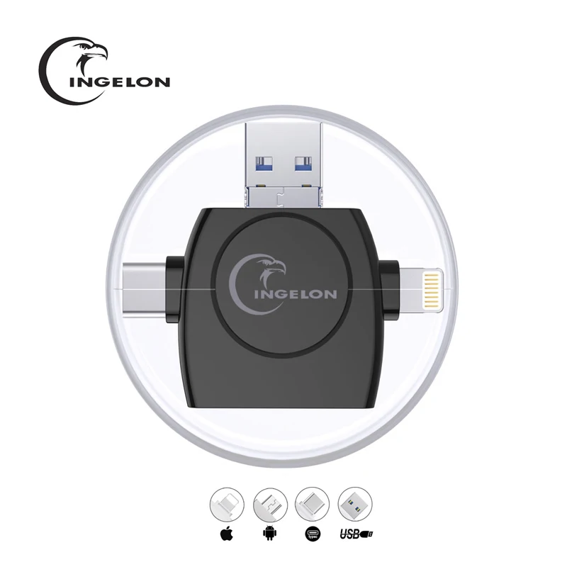 

Ingelon All in 1 SD Card Reader Microsd USB C TF Card Adapter SDHC Type C OTG Memory Card Reader For iPhone XS MAX XR 6 Android