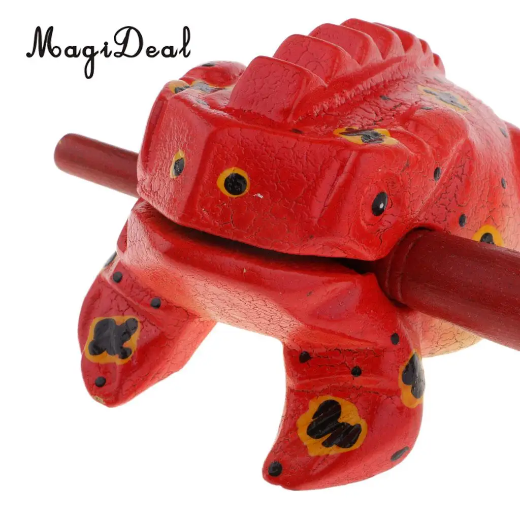 Thailand Hand Carved Wood Frog Guiro Rasp Croaking Sound Toy Musical Instruments Tone Block Feng Shui Figurines Lucky Crafts