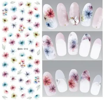 

25 Designs DIY Designer Water Transfer Nails Art Sticker Colorful Fantacy Flowers Nail Wraps Foil Sticker manicure stickers