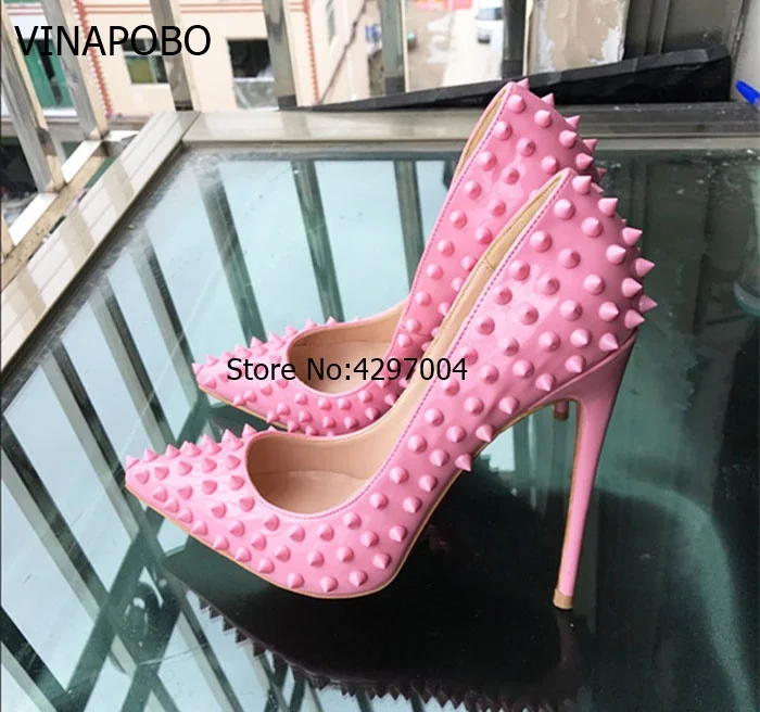 pink studded heels