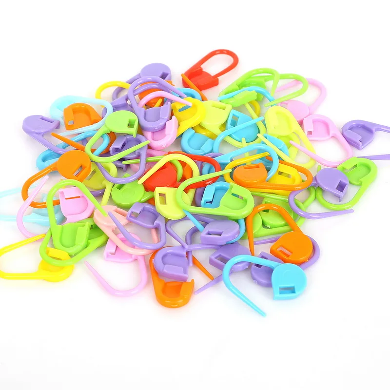 30pcs 22mm Mix Colors Locking Stitch Marker Lock Pins Plastic Ring Markers for Knitting Crochet