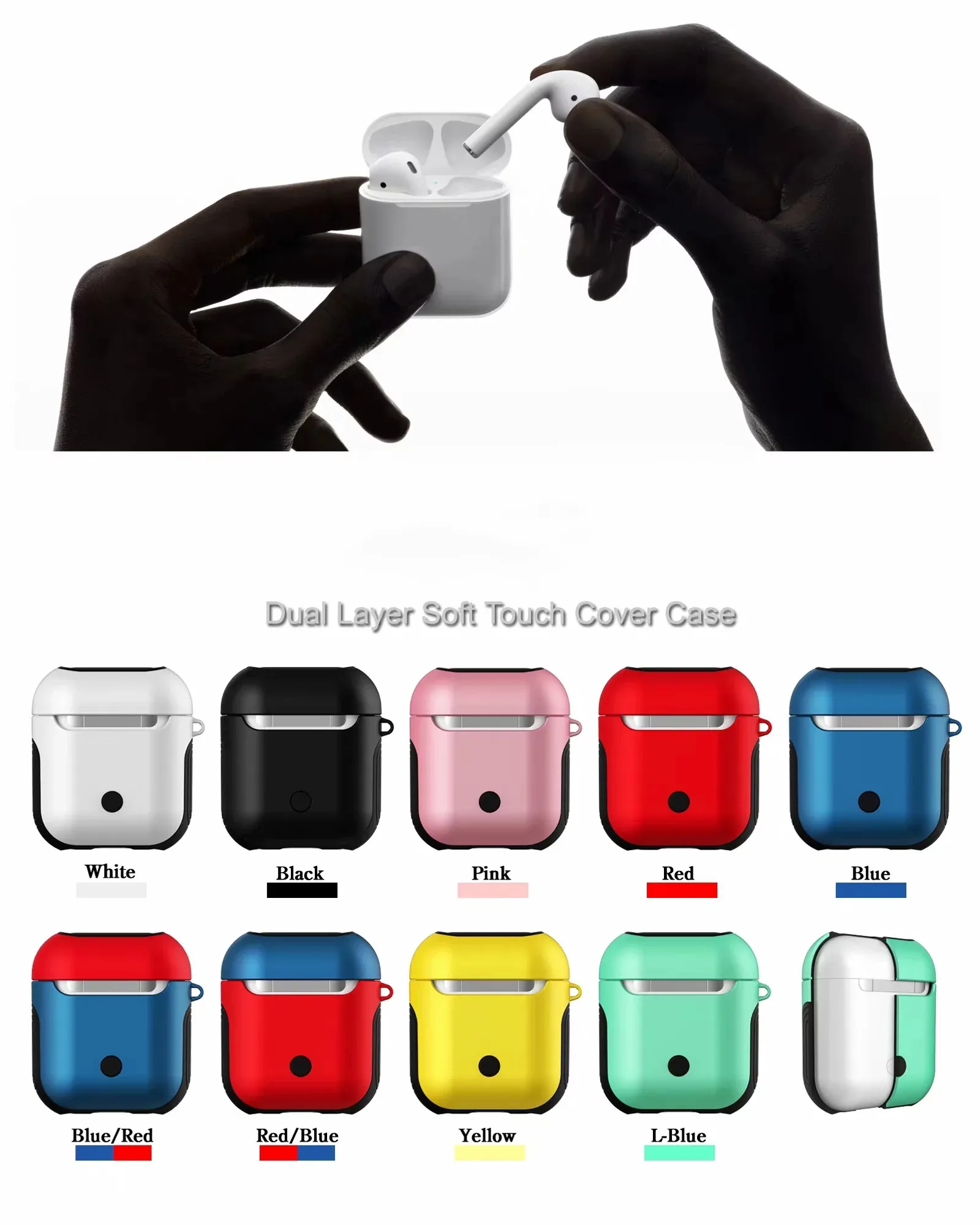 

Luxury Double layer Case for Apple AirPods Case Accessories Wireless Bluetooth Earphone Hard Protective Cover Bag Shell Case