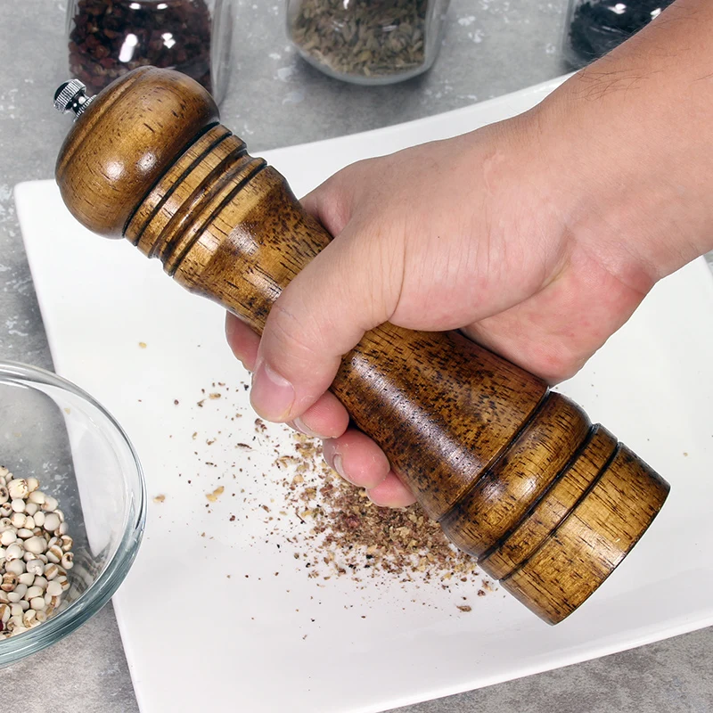 

Household Multifunction Grinding Tools Wood Pepper Mill and Salt Convenient Adjustable Manual Rotation Fast Seasoning Kitchen