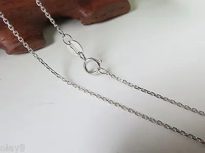 

Fine Au750 Pure 18K White Gold Chain Women's Men's Square Link Necklace 16inch