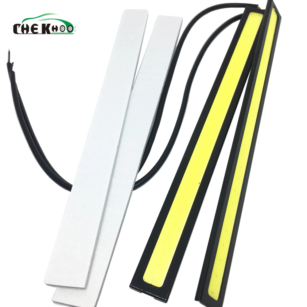 

2pcs 17cm COB Led DRL Driving Daytime Running Lights strip 12V COB LED Light Bar Aluminum Strips Panel Car Working Light