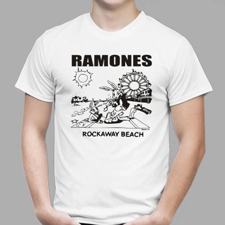 The Ramones Rockaway пляжные панк-рок-группа Для мужчин белая футболка Размеры S до 3XL |
