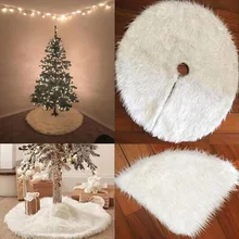 Снежная плюшевая юбка для рождественской елки, напольный коврик, ковер для рождественской елки, рождественские украшения для дома, год, Рождество