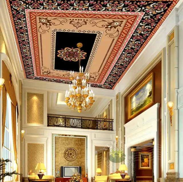 European Style Ceiling Murals Wwallpaper For Living Room And