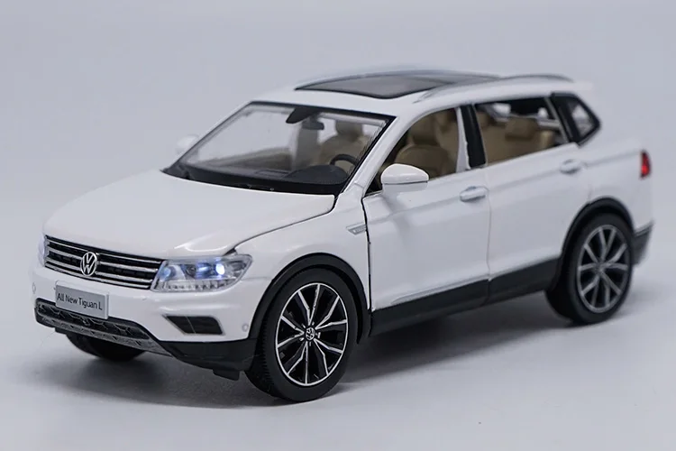 Высокая симуляция 1/32 масштаб Tiguan L легированная модель автомобиля Muaical мигающая литая под давлением металлическая модель детские игрушки