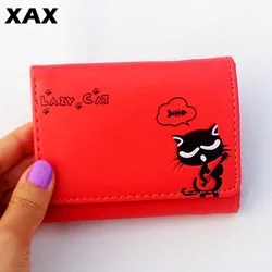 XAX Woman's Wallet Small Fashion Brand Leather Purse Ladies Card Bag Cat Women Clutch Women Female Purse Money Clip Wallets 371 XAX Woman's Wallet Small Fashion Brand Leather Purse Ladies Card Bag Cat Women Clutch Women Female Purse Money Clip Wallets 371