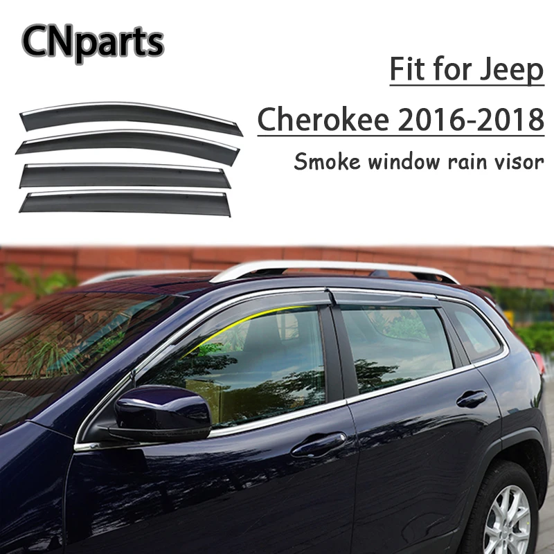 CNparts 4 шт. ABS для Jeep Cherokee 2016 2017 2018 стайлинга автомобилей Дым окно козырек от солнца хранить свежий воздух конвекции аксессуары