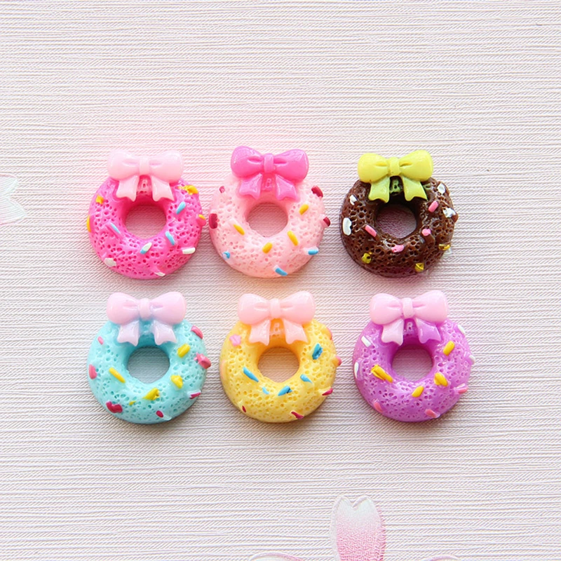 

20PC Cartoon Donuts Flat Back Resin Accessories Jewelry Making Planar Decorative Material Children DIY Cabochon Crafts Supplies