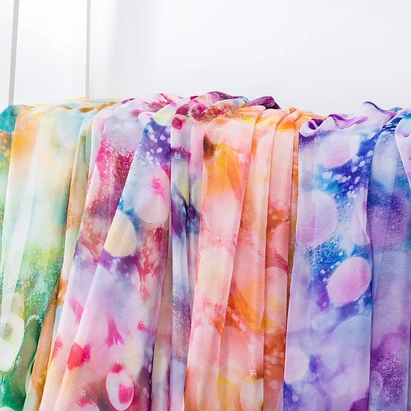 3d printed chiffon fabric floral chiffon fabric for scarf and woman