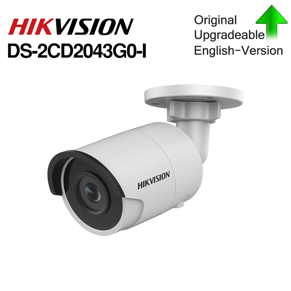 

Hikvision 4MP IP Camera DS-2CD2043G0-I IR Fixed Bullet Camera security camera ik 10 IP67 surveillance camera self defense10pcs