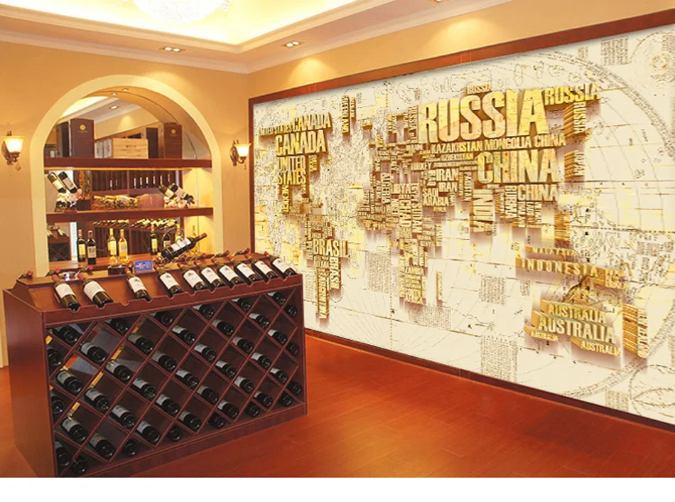 

Any Size Custom DIY 3d Wallpaper Mural Rolls Russia Canada World Map for Office Hotel Restaurant Bar KTV Living Room Background