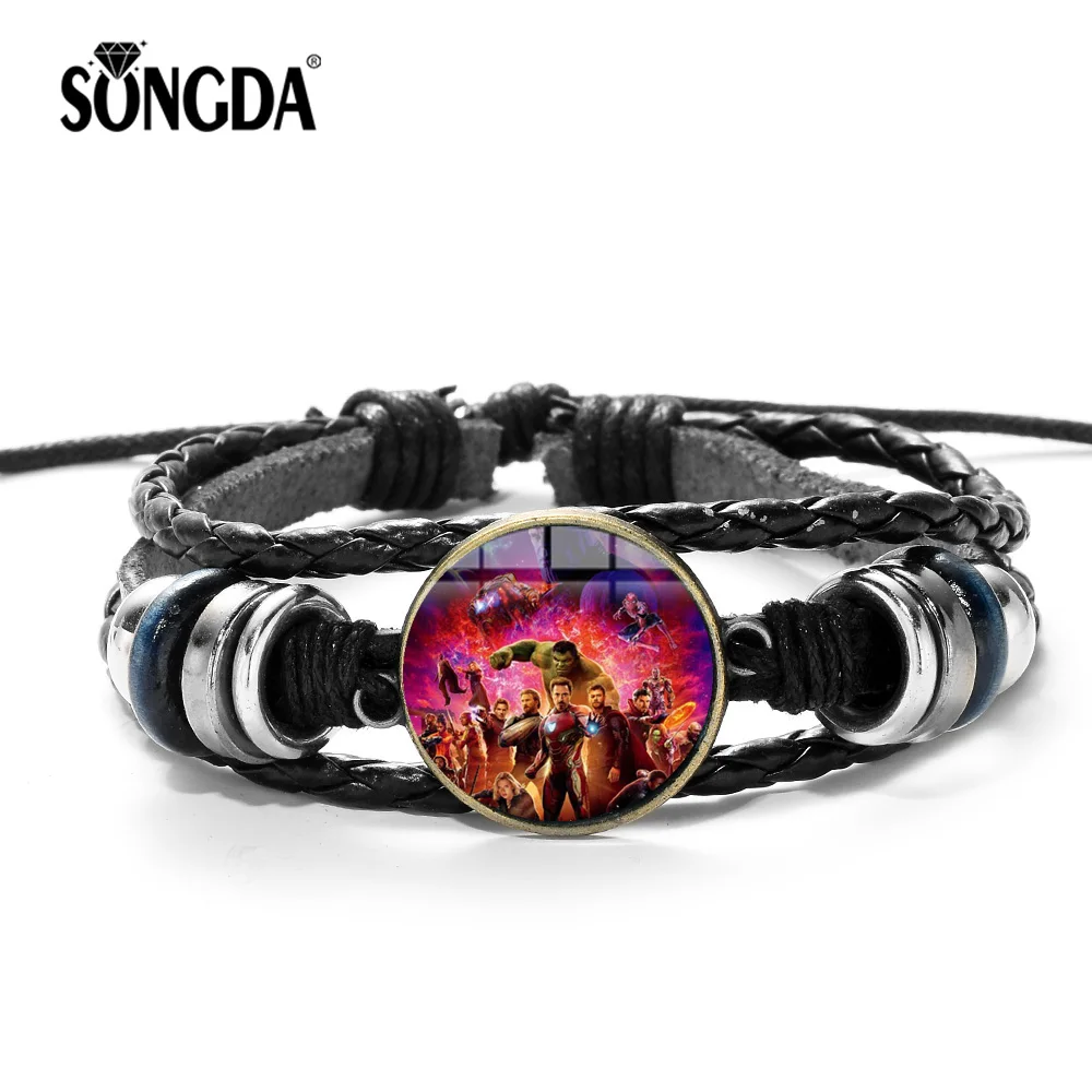 

SONGDA The Avengers Bracelet Raytheon Iron Man Hulk And Captain America Series Multilayer Bracelet Glass Cabochon Hot Souvenir