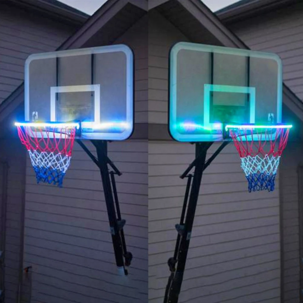 1.5m Accessories Luminous Outdoor Glowing Basketball Rim Hoops Led Trainning Night Funny Solar Energy Shooting Durable