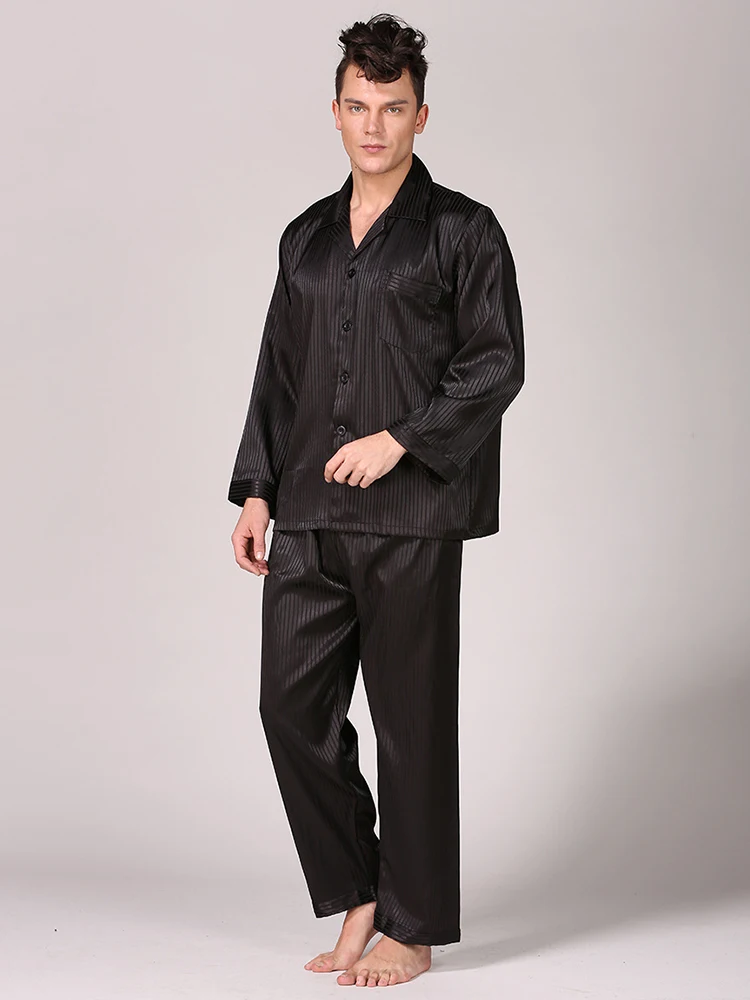 Мужские пижамные комплекты с длинными рукавами в полоску, комплект из 2 предметов, пижамы для мужчин и женщин, одежда для сна, Мужская пижама, Hombre, сексуальный современный стиль