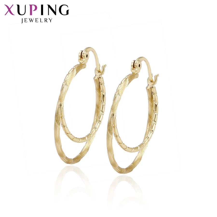 

Xuping Fashion Simple Elegant Earring Light Yellow Gold Color Plated Hoop Earring New Design Jewelry Christmas Gift S63,2-93578