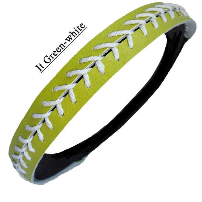 Повязка для волос для Софтбола-Простроченный эластичный спортивный и модная головная повязка от Judy - Цвет: it green white