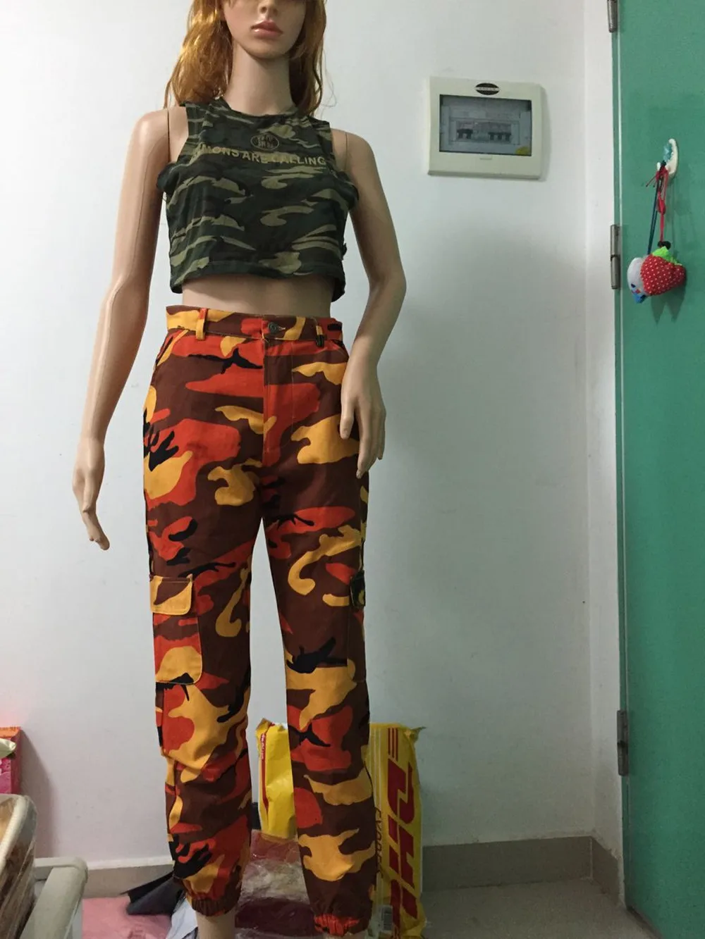 Pantalon Femme, свободные сексуальные штаны, женские камуфляжные панковские брюки, розовые камуфляжные оранжевые фиолетовые розовые спортивные штаны, мешковатые штаны для хип-хопа