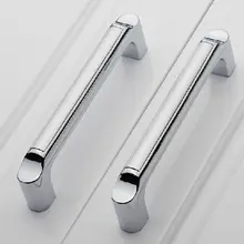 modern fashion kitchen cabinet handles shiny silver dresser pull128mm drawer cupbord wardrobe furniture handles pulls knobs