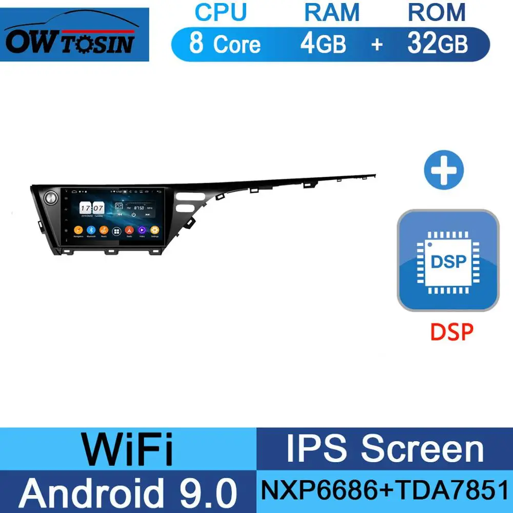 10," ips 8 ядерный 4G+ 64GB Android 9,0 автомобильный DVD мультимедийный радио gps плеер для Toyota Camry DSP CarPlay Parrot BT стерео - Цвет: 32G DSP