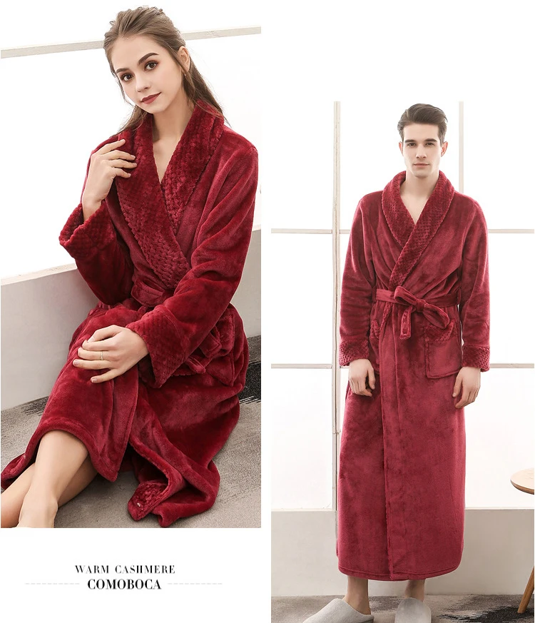 Queenral мужской и женский халат, зимний длинный халат, теплый фланелевый атласный мужской и женский халат, одежда для сна, сексуальная пижама, ночная рубашка