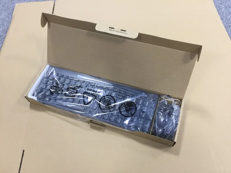 Оригинальные SK-8861 Кнопка шоколад 2.4 ГГц Беспроводной французский AZERTY раскладка клавиатуры и мыши для Lenovo ПК и все в-одном ПК - Цвет: Черный