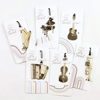 

Cute Gold Metal Bookmark Fashion Musial Piano Guitar Bookmark for Book Creative Gift Korean Stationery