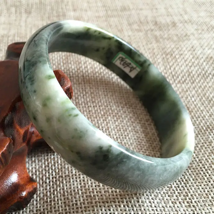 

Hot selling>@@ 60mm Certified Grade A Chinese Natural Green Dushan Jade Bracelet Bangle 3316 NEW -Bride jewelry free shipping