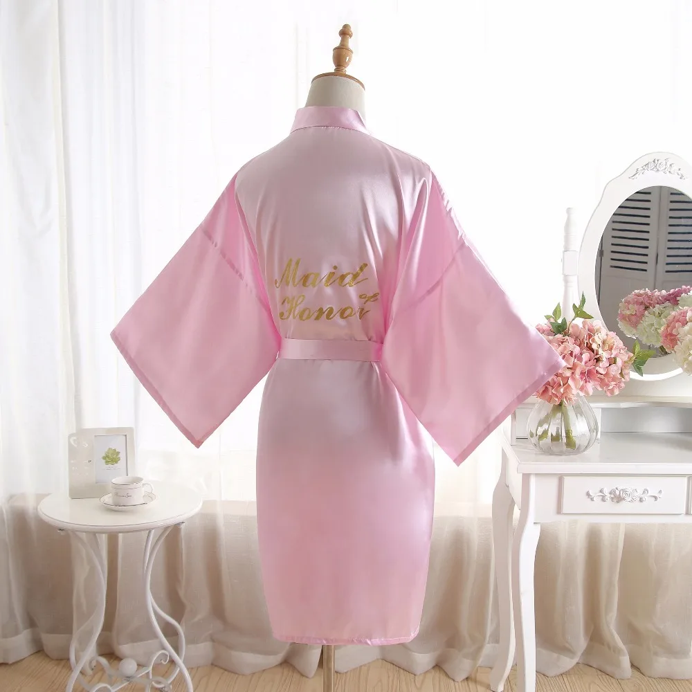 Атласное кимоно, стразы, надпись, халаты невесты, одежда для матери и дочери, одежда для сна, ночное белье, Свадебный сексуальный халат