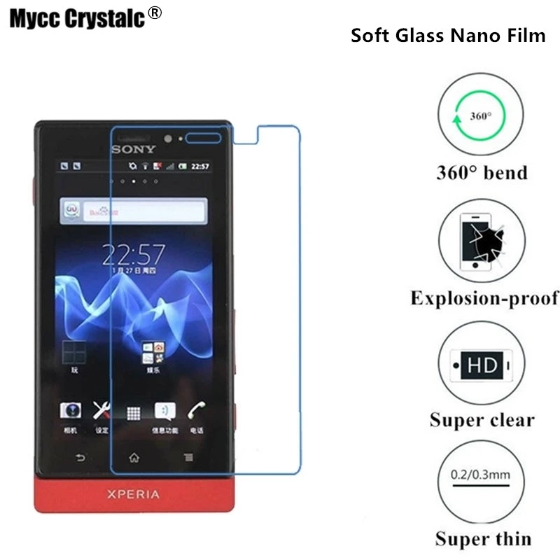 

Super thin clear Nano Explosion-proof Soft Glass Protective Film For Sony Xperia sola MT27I Film Screen Protector