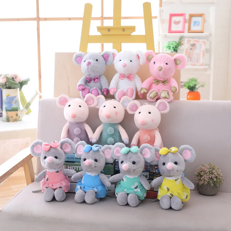 

New Mouse Cute Kawaii Animal Doll Soft Plush Toy Sleeping Birthday Gift Girl Decoration Baby Comfort 25cm