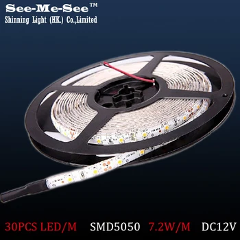 

50M/lot SMD 5050 LED Strip DC12V IP65 Waterproof 30LED/M LED Flexible light Ribbon Christmas Decoration, Total 50M SMDT-50-30