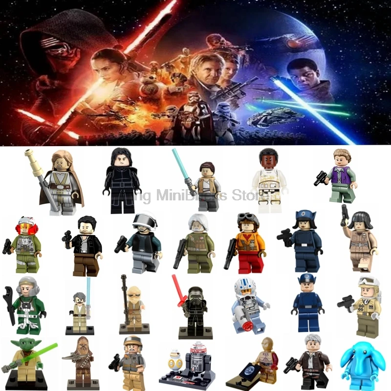 

Legoing Star Wars Action Figure Luke Finn Rey Poe Building Blocks Starwars Toys For Children Compatible Legoings Star War