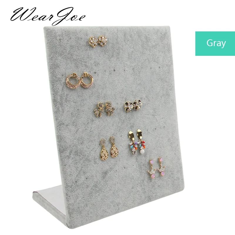  Newest High Capacity 30 Pairs Earring Jewelry Display Velvet Rack Stand Holder Storage Slope Earrin