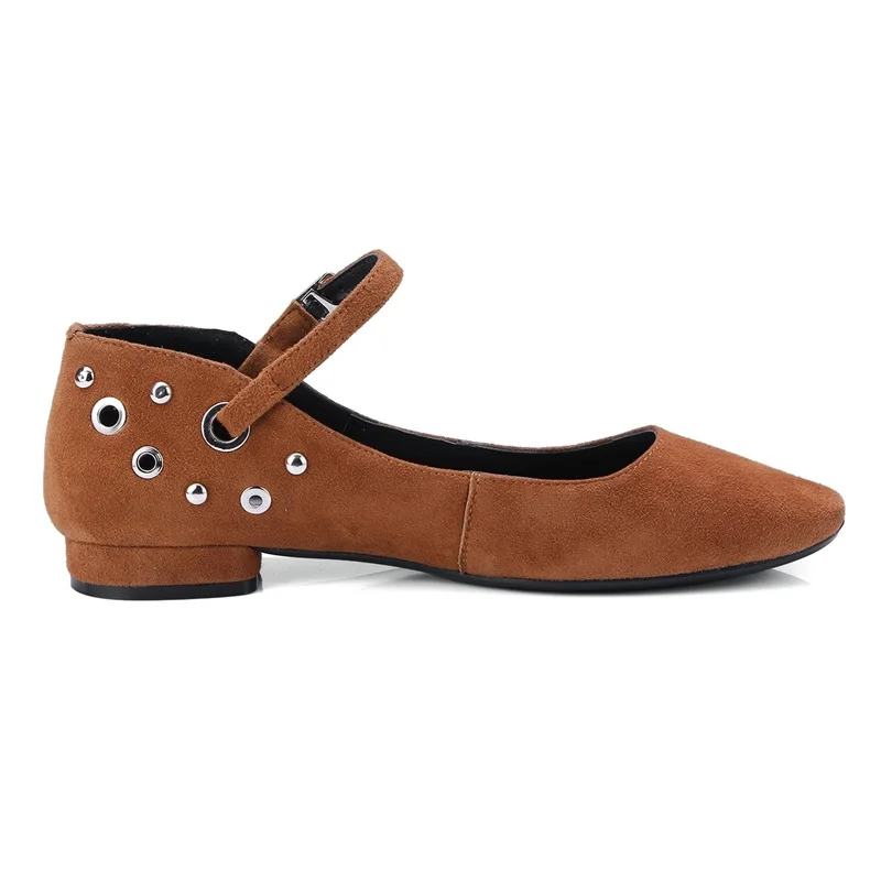 Boucle Taille Chaussures Enfant Concise L'extérieur Plats Zvq caramel À Décontracté Grande New Bout Black Pour Confortable Carré Daim Peu Printemps Mocassins Femmes Color Profonde Rxvv7qaw