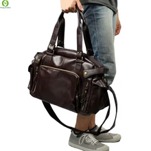 Nouveau Mode Multifonction Mens PU en cuir Sacs de Voyage Marque Étanche Vintage hommes messenger sacs de haute qualité sacs à bandoulière