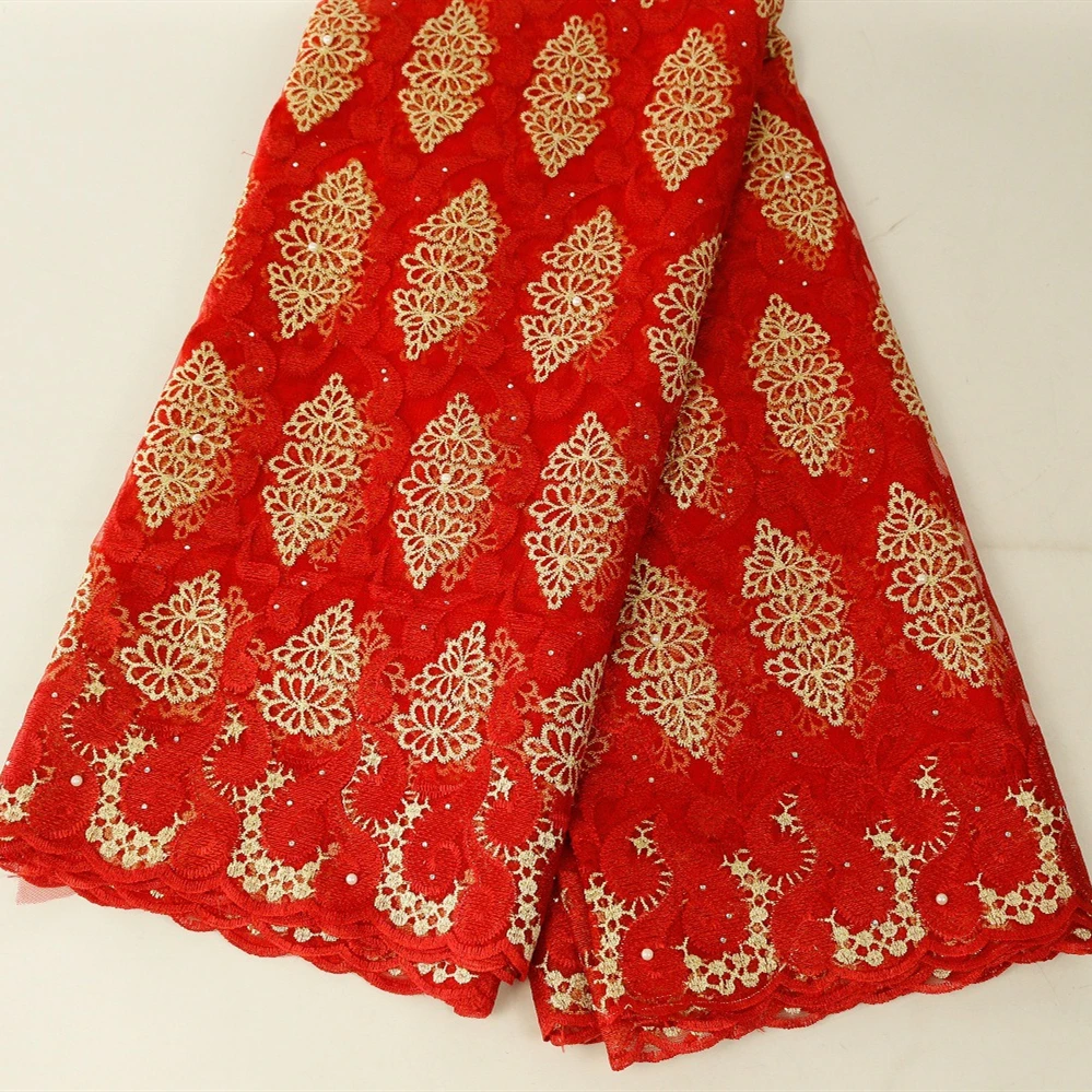 Красный Французский Тюль Кружева высокое качество нигерийский Тюль кружевная ткань для нигерийской свадьбы вышивка африканская кружевная ткань