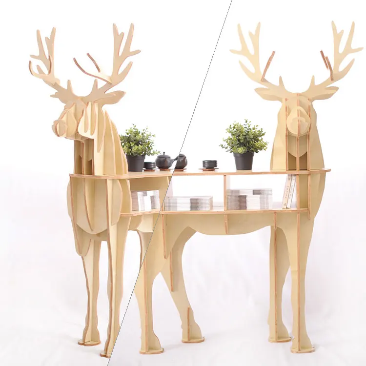 Wooden Deer home decor coffee table KING II self-built puzzle furniture