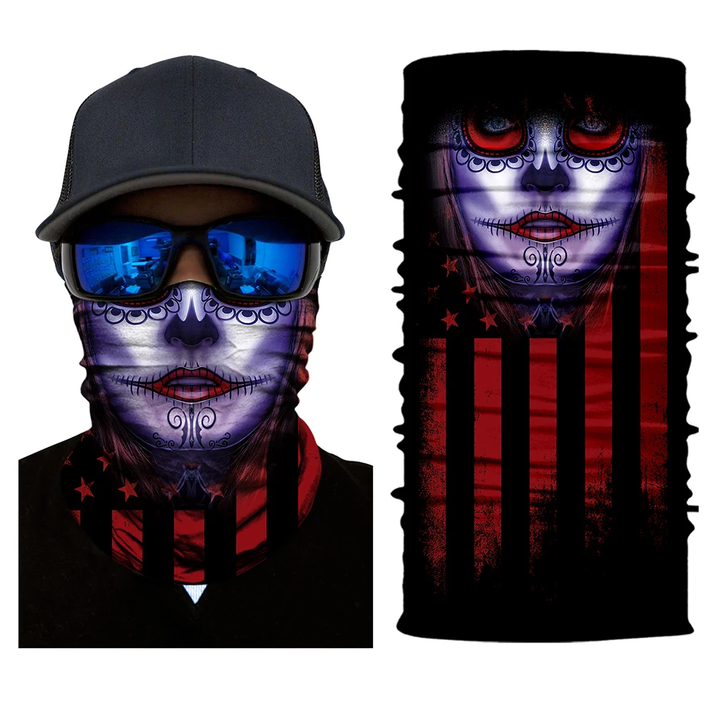 Велосипедный шарф мотоциклетная маска Балаклава с рисунком черепа шеи Хэллоуин клоун Джокер платок Военная бандана защитные головные уборы
