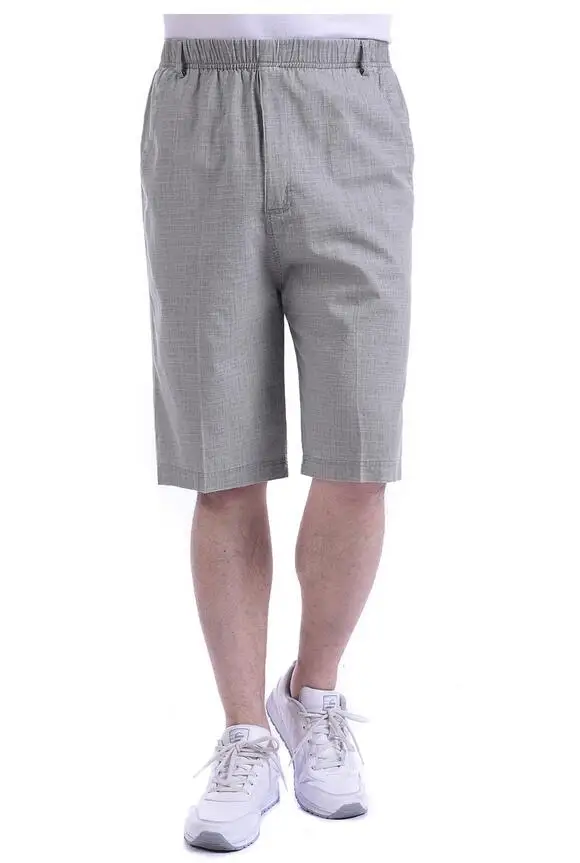 Летние мужские повседневные шорты с высокой талией Прямые шорты мужские свободные с эластичной талией Большие размеры шорты мужские LY31