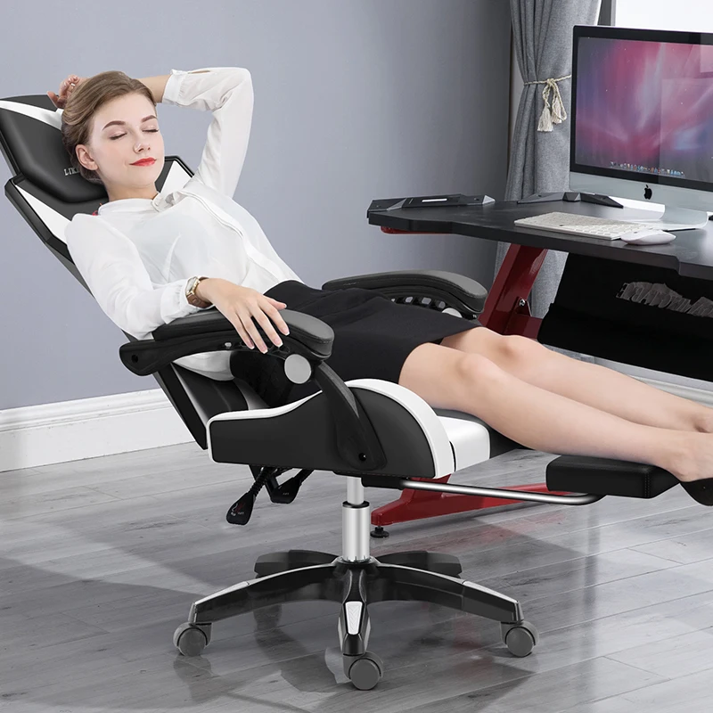 Игровой стул с массажный Поясничный подушкой Silla Gamer многофункциональный домашний Офисный Компьютерный стул с подъемником вращающиеся