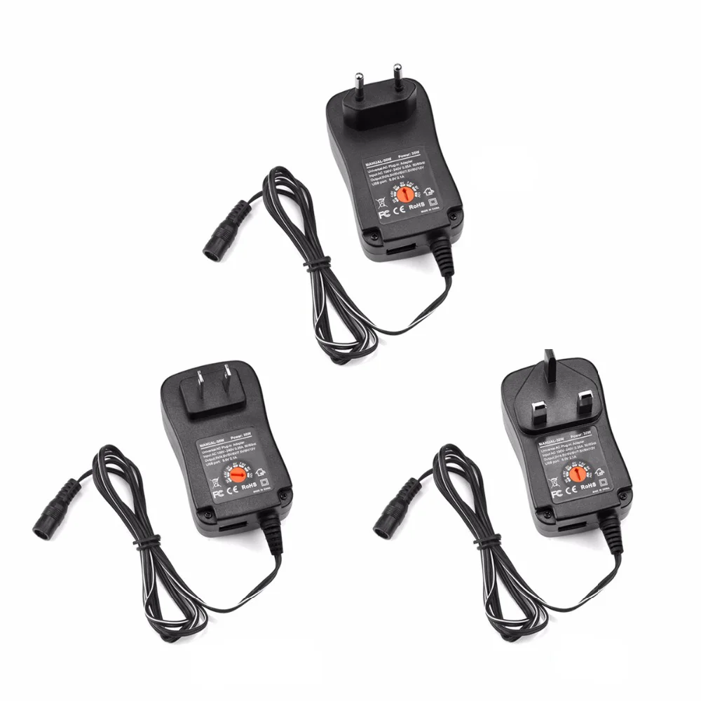 

30W 3V-12V Regulated Multi Voltage Universal AC/DC 110V 220V Adapter Switching Power Supply with 6 Plugs and 5V 2.1A USB Port