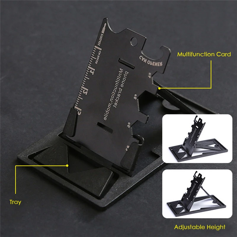 

2019 Multi-Function Mobile Phone Stand Bracket Collapsible Stainless Steel Tool Card Bottle Opener Screwdriver Gift for IphoneXr